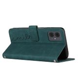 Peňaženkové kožené puzdro Skin Feel Heart na Motorola G14 - Zelená