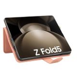 Peňaženkové kožené puzdro Zipper na Samsung Galaxy Z Fold5 - Ružová