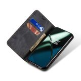 Peňaženkové kožené puzdro Denim na Xiaomi 13T / 13T Pro - Čierna