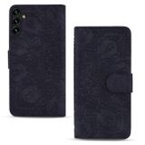 Peňaženkové kožené puzdro Mandala Embossed na Galaxy A55 5G - Čierna