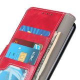 Peňaženkové kožené puzdro Retro Crazy Horse na Galaxy A55 5G - Červená