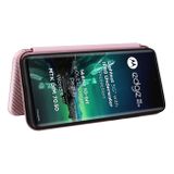 Peňaženkové Carbon puzdro na Motorola Edge 40 Neo - Ružová