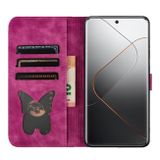 Peňaženkové kožené puzdro Butterfly Cat na Xiaomi 14 Pro - Ružová