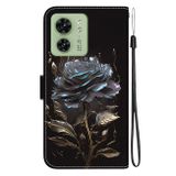 Peňaženkové kožené puzdro Crystal Drawing na Motorola Edge 40 - Black Rose