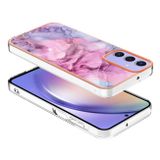 Gumený kryt Electroplating Marble na Galaxy A15 4G/ 5G - Ružová