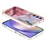 Gumený kryt Electroplating Marble na Galaxy A15 4G/ 5G - Ružovo červená