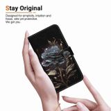 Peňaženkové kožené puzdro Crystal Drawing na Samsung Galaxy S24 Ultra 5G - Black Rose