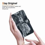 Peňaženkové kožené puzdro Crystal Drawing na Samsung Galaxy S24 Ultra 5G - Cat Tiger Reflection