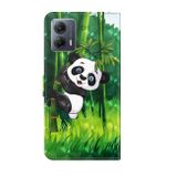 Peňaženkové kožené puzdro Painting Pattern na Motorola G14 - Bamboo Panda
