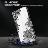 Peňaženkové kožené puzdro Painting Pattern na Motorola G14 - Diagonal Black Flower