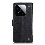 Peňaženkové kožené puzdro Copper Nappa na Xiaomi 14 Pro - Čierna