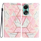 Peňaženkové kožené puzdro Colored na Oppo A38 - Pink Marble