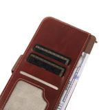 Peňaženkové kožené puzdro Crazy Horse Genuine na Xiaomi 14 - Hnedá