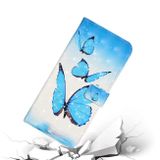 Peňaženkové kožené puzdro Embossed na OPPO Reno10 5G/10 Pro 5G - Modré motýle