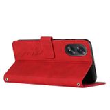 Peňaženkové kožené puzdro Heart na Oppo A38 - Červená