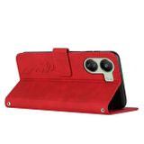 Peňaženkové kožené puzdro Heart na Xiaomi Redmi 13C - Červená