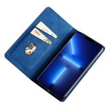 Peňaženkové kožené puzdro Skin Feel na Oppo A38 - Modrá