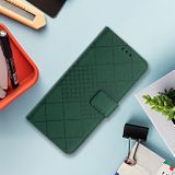 Peňaženkové kožené puzdro Rhombic Grid na Xiaomi Redmi Note 13 Pro 4G - Zelená