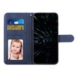 Peňaženkové kožené puzdro Calf Buckle na Motorola Edge 40 Neo - Modrá