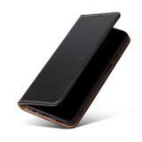 Peňaženkové kožené puzdro Fierre Shann na Galaxy A15 4G/ 5G - Čierna
