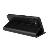 Peňaženkové kožené puzdro Fierre Shann na Galaxy A15 4G/ 5G - Čierna