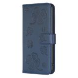 Peňaženkové kožené puzdro Four-leaf na Honor Magic6 Lite - Modrá