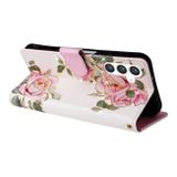 Peňaženkové kožené puzdro Bronzing na Samsung Galaxy S24 5G - Rose Flower