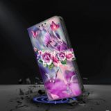 Peňaženkové 3D puzdro na Galaxy A35 5G - Ruža a Motýle
