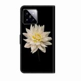 Peňaženkové 3D puzdro na Xiaomi 14 Pro - White Flower