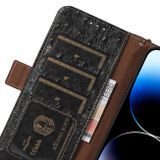 Peňaženkové kožené puzdro Ostrich na Honor Magic6 Lite - Čierna
