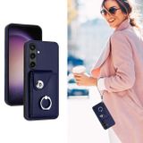 Ring Holder kryt Card Bag na Samsung Galaxy S24 Plus 5G - Modrá