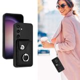Ring Holder kryt Card Bag na Samsung Galaxy S24 5G - Čierna