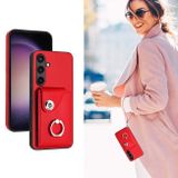 Ring Holder kryt Card Bag na Samsung Galaxy S24 5G - Červená