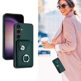 Ring Holder kryt Card Bag na Samsung Galaxy S24 5G - Zelená
