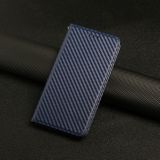 Peňaženkové kožené puzdro Carbon na Xiaomi Redmi 13C - Modrá