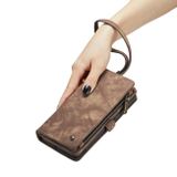 Multifunkčné peňaženkové puzdro CaseMe Detachable na Samsung Galaxy S24 5G - Hnedá