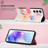 Peňaženkové kožené puzdro Marble Pattern na Galaxy A55 5G - Galaxy Biela