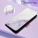 Peňaženkové kožené puzdro Marble Pattern na Galaxy A55 5G - Biela a Fialová