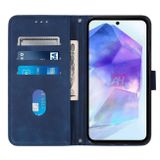 Peňaženkové kožené puzdro Crossbody 3D Embossed na Galaxy A55 5G - Modrá