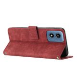 Peňaženkové kožené puzdro Stripe na Motorola Moto G04/ G24 - Červená