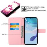 Peňaženkové kožené puzdro Painting na OPPO Reno11 F 5G - Ružové motýle