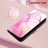 Peňaženkové kožené puzdro Marble na OPPO Reno11 F 5G - Ružová/Zlatá