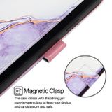 Peňaženkové kožené puzdro Marble na OPPO Reno11 F 5G - Biela/Fialová