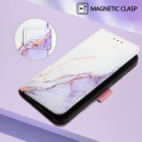 Peňaženkové kožené puzdro Marble na OPPO Reno11 F 5G - Biela/Fialová