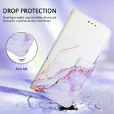 Peňaženkové kožené puzdro Marble na OPPO Reno11 F 5G - Biela/Fialová