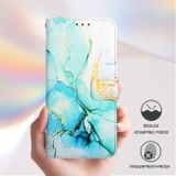 Peňaženkové kožené puzdro Marble na OPPO Reno11 F 5G - Zelená