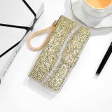 Peňaženkové Glitter puzdro na Samsung Galaxy Note 20 Ultra - Zlatá