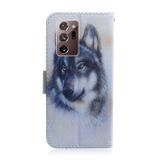 Peňaženkové kožené puzdro na Samsung Galaxy Note 20 Ultra - White Wolf