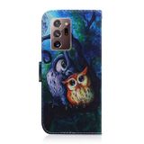 Peňaženkové kožené puzdro na Samsung Galaxy Note 20 Ultra - Oil Painting Owl