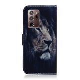 Peňaženkové kožené puzdro na Samsung Galaxy Note 20 Ultra - Lion